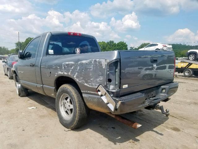 1D7HU16D65J576125 - 2005 DODGE RAM 1500 S GRAY photo 3