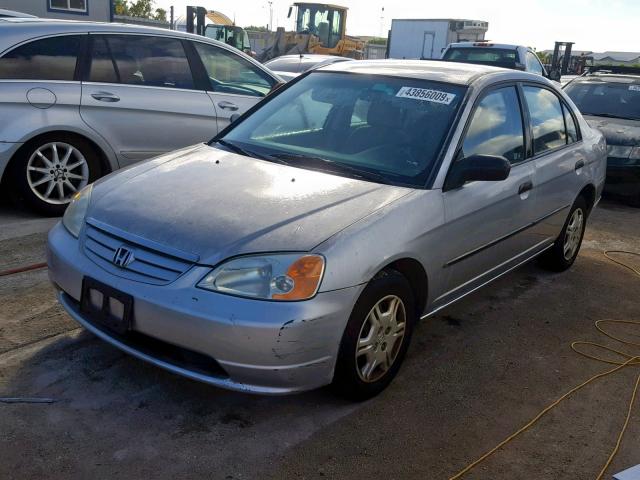 2HGES15112H523065 - 2002 HONDA CIVIC DX GRAY photo 2