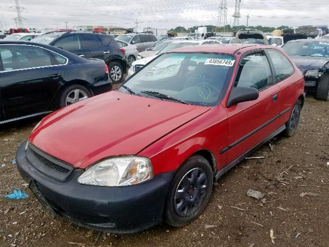 2HGEJ6440WH106277 - 1998 HONDA CIVIC DX RED photo 2