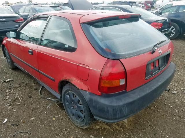 2HGEJ6440WH106277 - 1998 HONDA CIVIC DX RED photo 3