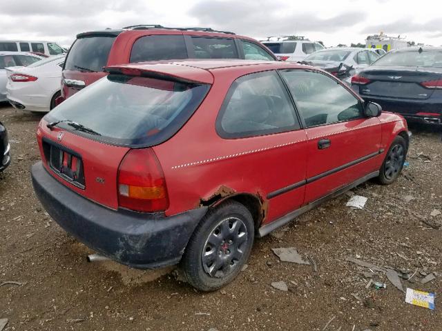 2HGEJ6440WH106277 - 1998 HONDA CIVIC DX RED photo 4