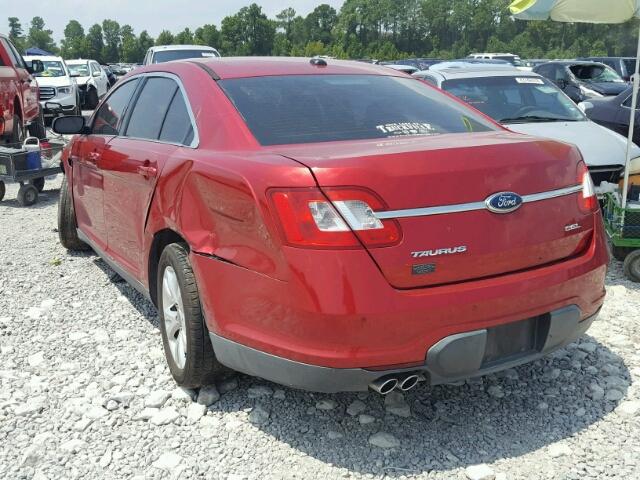 1FAHP2EW8AG145356 - 2010 FORD TAURUS SEL RED photo 3