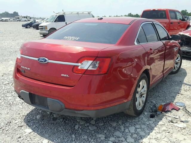 1FAHP2EW8AG145356 - 2010 FORD TAURUS SEL RED photo 4