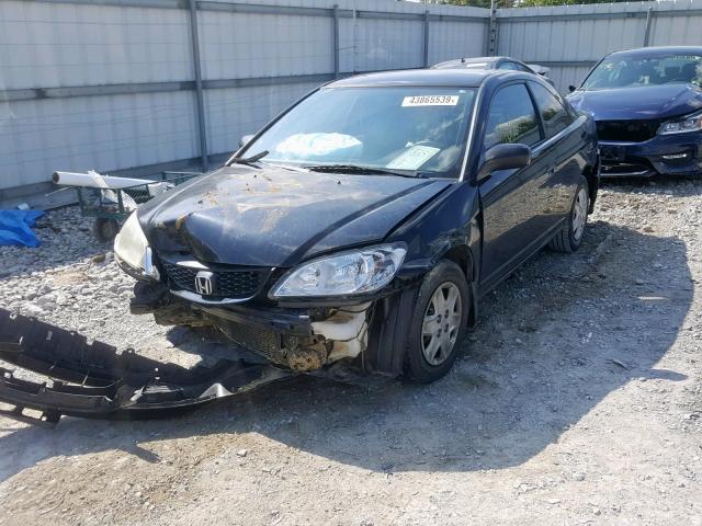 1HGEM22105L016864 - 2005 HONDA CIVIC DX V BLACK photo 2