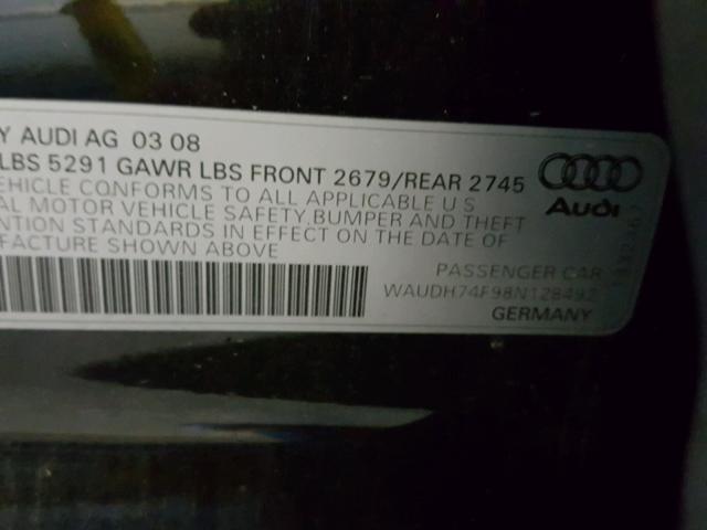 WAUDH74F98N128492 - 2008 AUDI A6 3.2 QUA BLACK photo 10