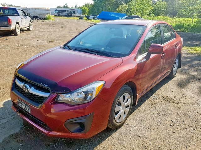 JF1GJAA64EH021453 - 2014 SUBARU IMPREZA RED photo 2