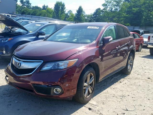 5J8TB4H58FL016924 - 2015 ACURA RDX TECHNO BURGUNDY photo 2