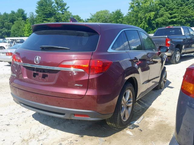 5J8TB4H58FL016924 - 2015 ACURA RDX TECHNO BURGUNDY photo 4