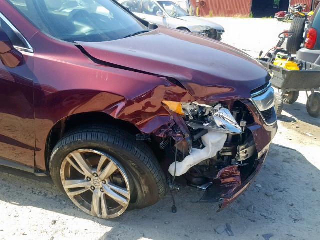 5J8TB4H58FL016924 - 2015 ACURA RDX TECHNO BURGUNDY photo 9