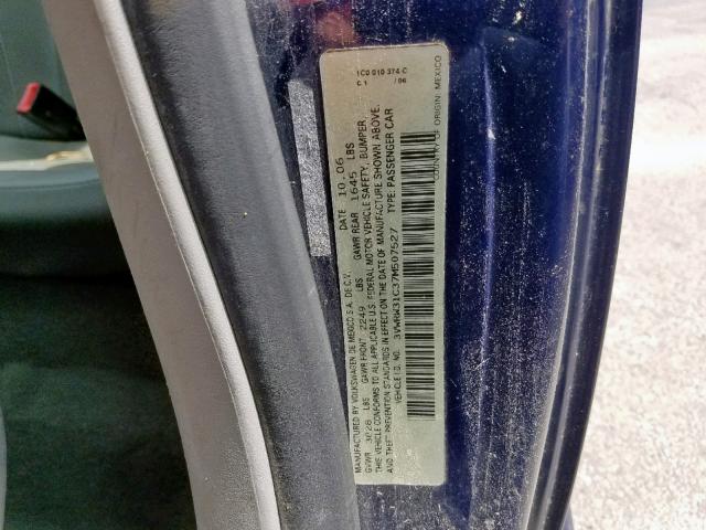 3VWRW31C37M507527 - 2007 VOLKSWAGEN NEW BEETLE Blau Foto 10