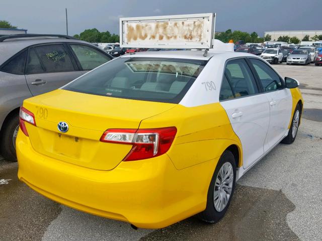 4T1BD1FK4CU045107 - 2012 TOYOTA CAMRY HYBR YELLOW photo 4