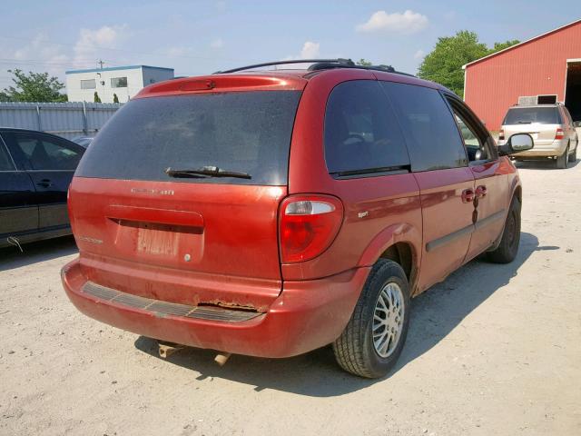 1D4GP25R77B122174 - 2007 DODGE CARAVAN SE RED photo 4