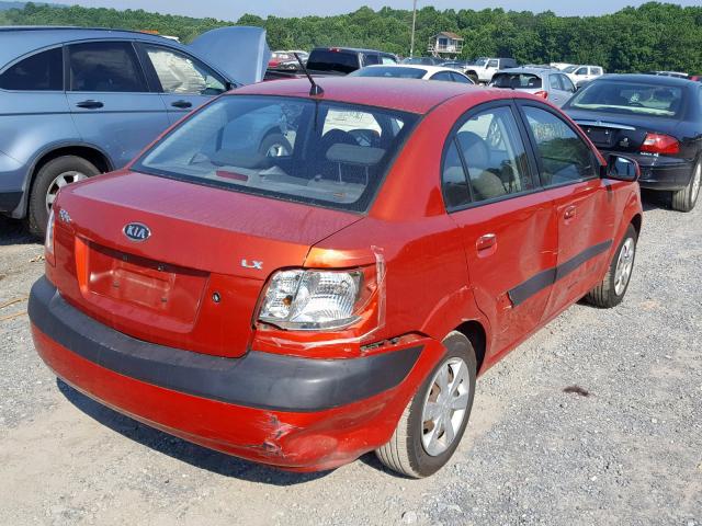 KNADE123266085412 - 2006 KIA RIO RED photo 4