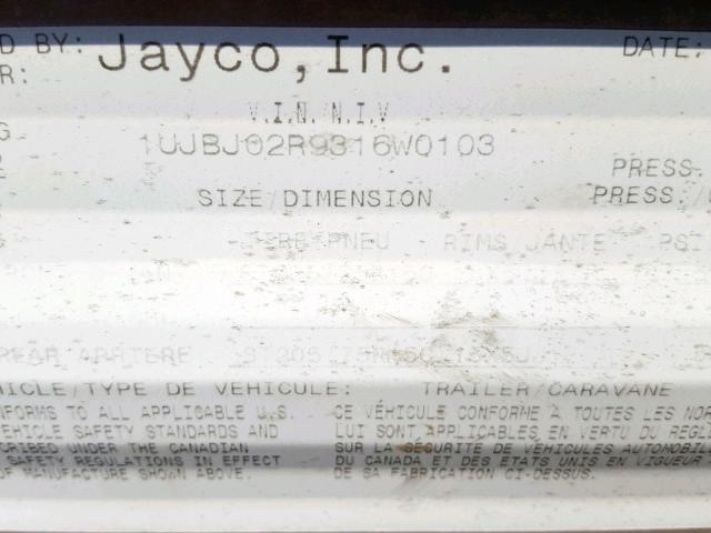 1UJBJ02R9316W0103 - 2003 JAYCO QUEST WHITE photo 10