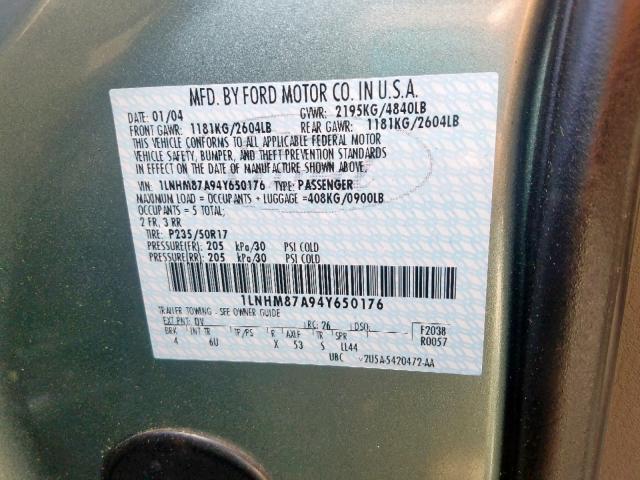 1LNHM87A94Y650176 - 2004 LINCOLN LS 蓝色 照片 10