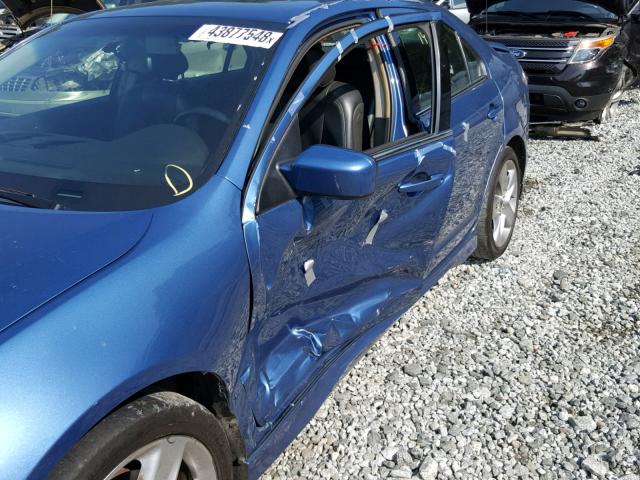 3FAHP0KC8AR392500 - 2010 FORD FUSION SPO BLUE photo 9