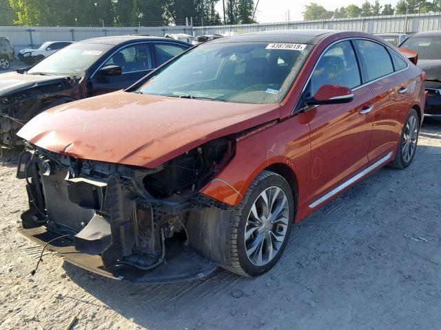 5NPE34AB3FH134078 - 2015 HYUNDAI SONATA SPO ORANGE photo 2