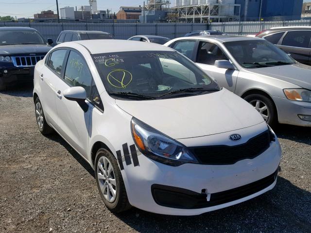 KNADM4A33E6386677 - 2014 KIA RIO LX WHITE photo 1