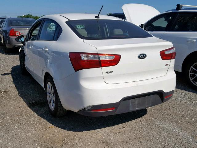 KNADM4A33E6386677 - 2014 KIA RIO LX WHITE photo 3