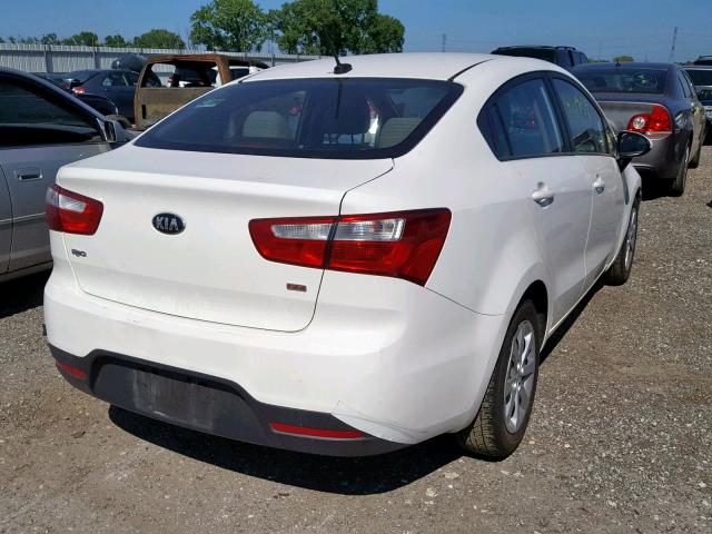 KNADM4A33E6386677 - 2014 KIA RIO LX WHITE photo 4