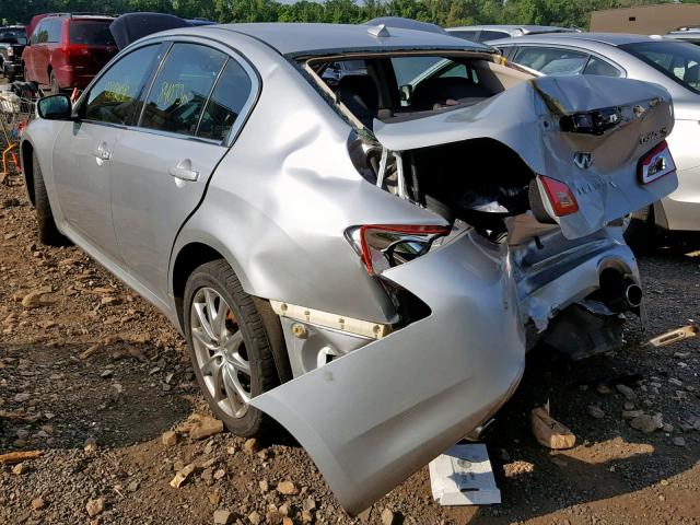 JN1CV6AR2CM683169 - 2012 INFINITI G37 SILVER photo 3