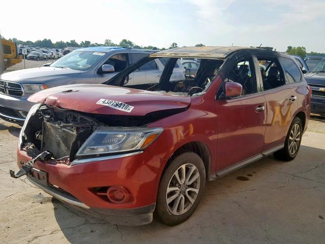 5N1AR2MN4EC642069 - 2014 NISSAN PATHFINDER MAROON photo 2