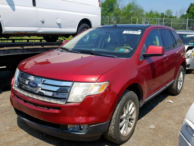 2FMDK38C89BB05405 - 2009 FORD EDGE SEL RED photo 2