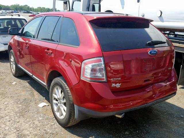 2FMDK38C89BB05405 - 2009 FORD EDGE SEL RED photo 3