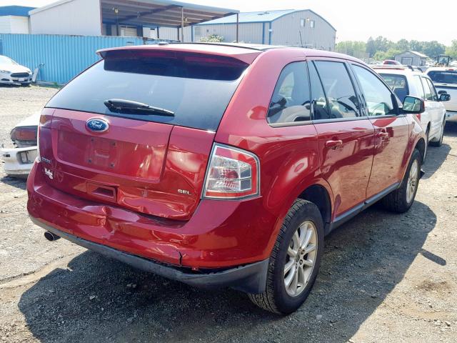 2FMDK38C89BB05405 - 2009 FORD EDGE SEL RED photo 4