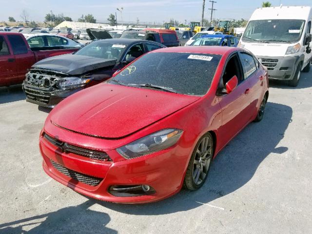 1C3CDFBA9DD323055 - 2013 DODGE DART SXT RED photo 2