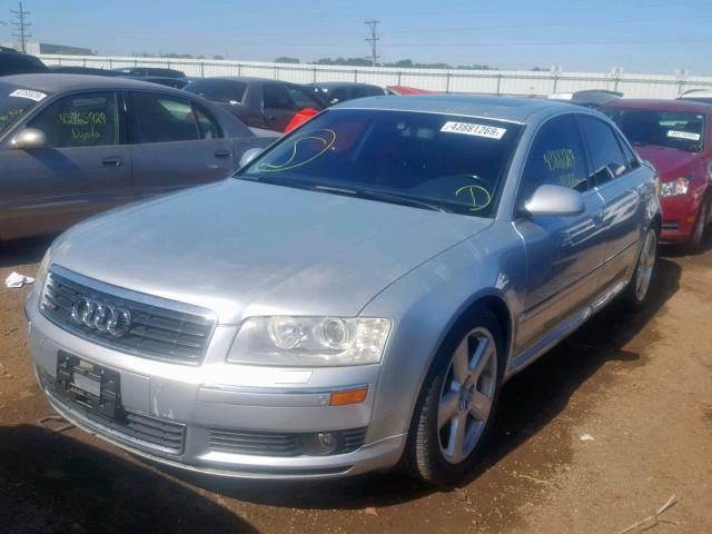 WAULL44E45N014752 - 2005 AUDI A8 4.2 QUA SILVER photo 2