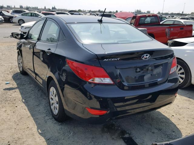 KMHCT4AE6HU172877 - 2017 HYUNDAI ACCENT SE BLACK photo 3