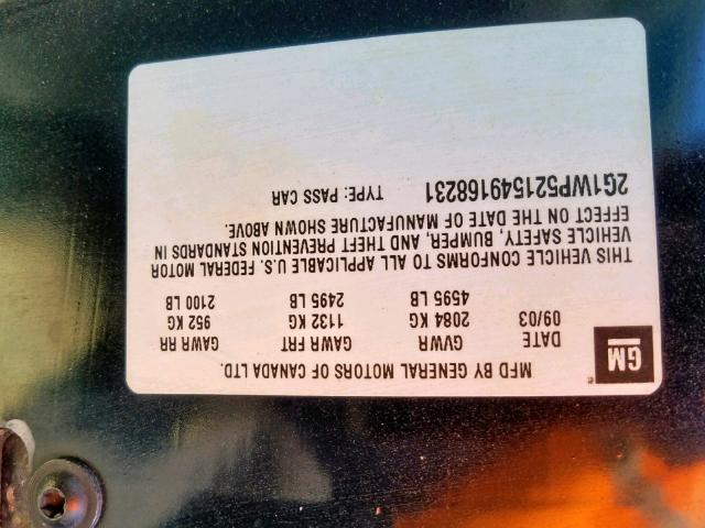 2G1WP521549168231 - 2004 CHEVROLET IMPALA SS BLACK photo 10