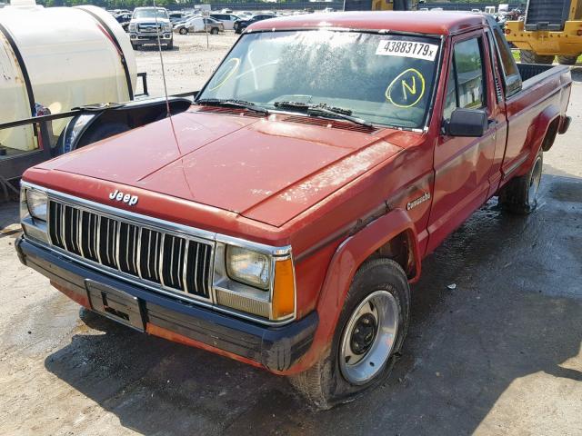 1J7FT36L1LL206626 - 1990 JEEP COMANCHE P RED photo 2