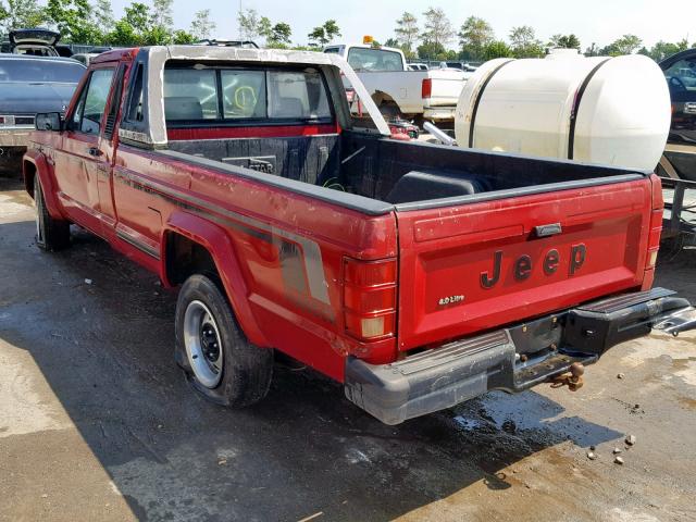 1J7FT36L1LL206626 - 1990 JEEP COMANCHE P RED photo 3