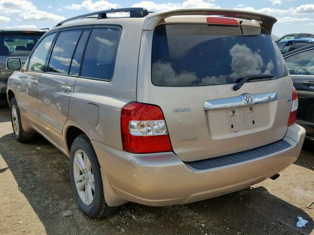 JTEEW21A860016667 - 2006 TOYOTA HIGHLANDER TAN photo 3