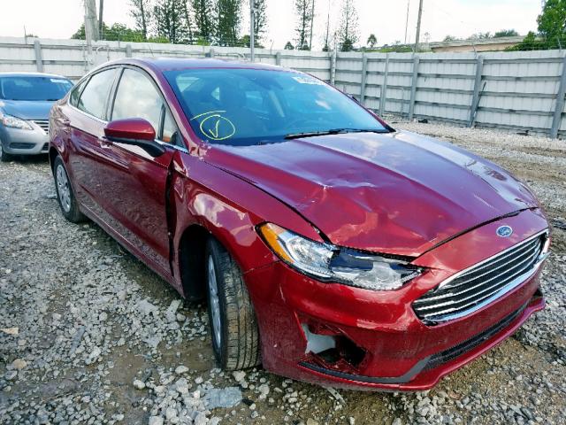 3FA6P0G74KR102323 - 2019 FORD FUSION S RED photo 1