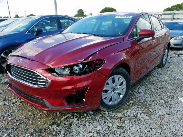 3FA6P0G74KR102323 - 2019 FORD FUSION S RED photo 2