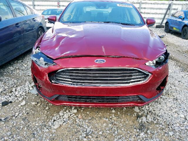 3FA6P0G74KR102323 - 2019 FORD FUSION S RED photo 9