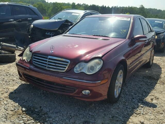 WDBRF81J05F572023 - 2005 MERCEDES-BENZ C 240 4MAT BURGUNDY photo 2