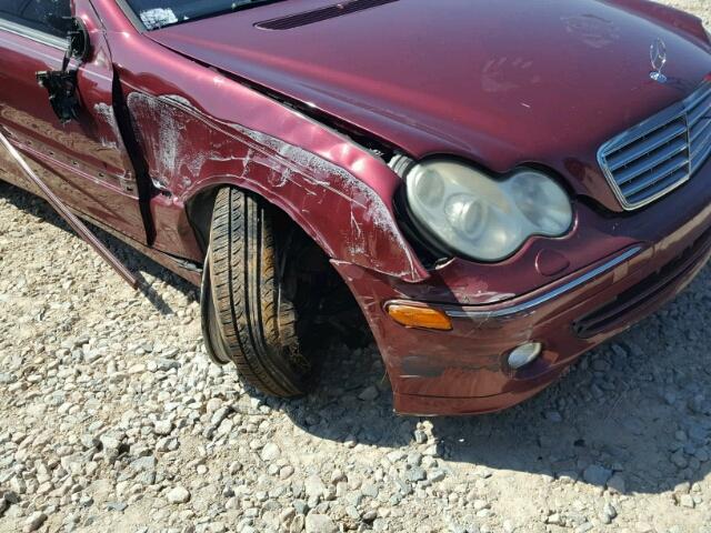 WDBRF81J05F572023 - 2005 MERCEDES-BENZ C 240 4MAT BURGUNDY photo 9