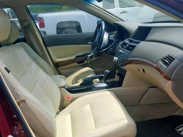 1HGCP26818A005006 - 2008 HONDA ACCORD EXL BURGUNDY photo 5