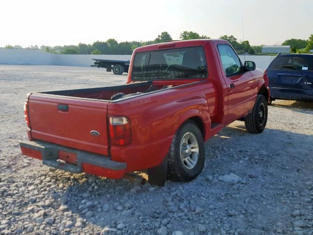 1FTYR10U04PA89695 - 2004 FORD RANGER RED photo 4