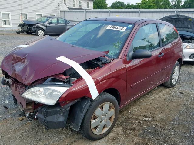 1FAFP31N77W220623 - 2007 FORD FOCUS ZX3 BURGUNDY photo 2