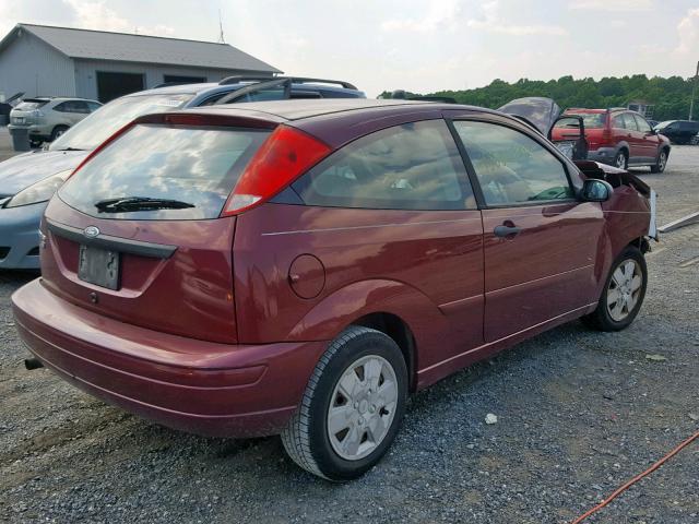 1FAFP31N77W220623 - 2007 FORD FOCUS ZX3 BURGUNDY photo 4