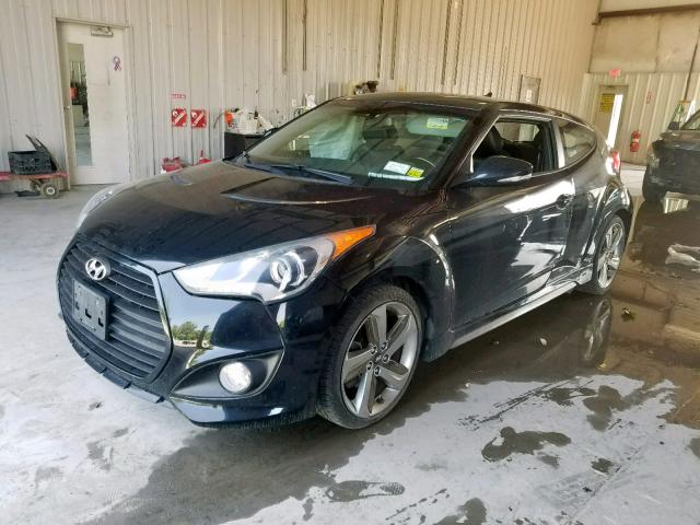 KMHTC6AE3EU193256 - 2014 HYUNDAI VELOSTER T BLACK photo 2