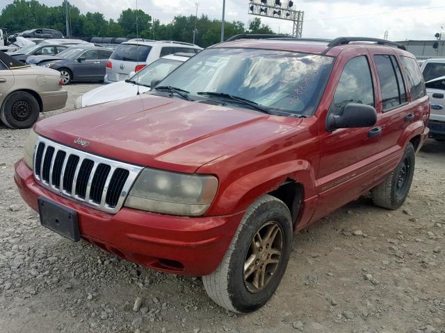 1J4GW48S22C294023 - 2002 JEEP GRAND CHER RED photo 2