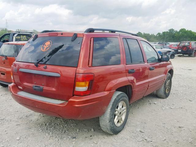 1J4GW48S22C294023 - 2002 JEEP GRAND CHER RED photo 4