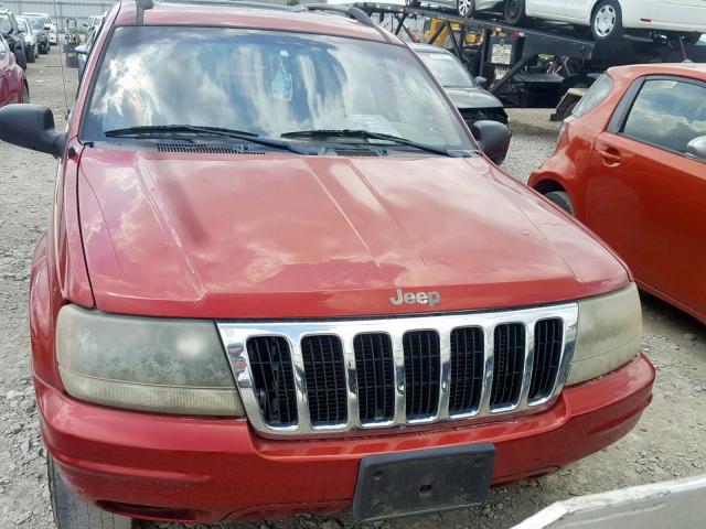 1J4GW48S22C294023 - 2002 JEEP GRAND CHER RED photo 9