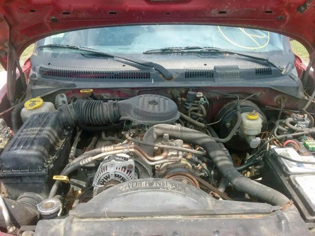 1B7GG22Y1XS104343 - 1999 DODGE DAKOTA RED photo 7